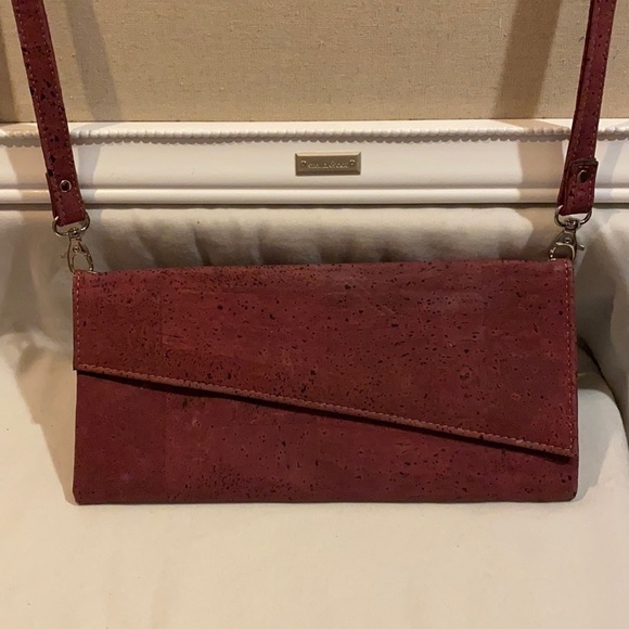 Handbags - gorgeous wine colored Cork bag can be cross body or clutch